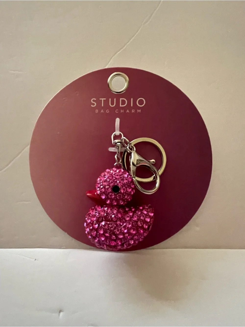 Studio Pink Duck Keychain/Bag Charm - NWT **